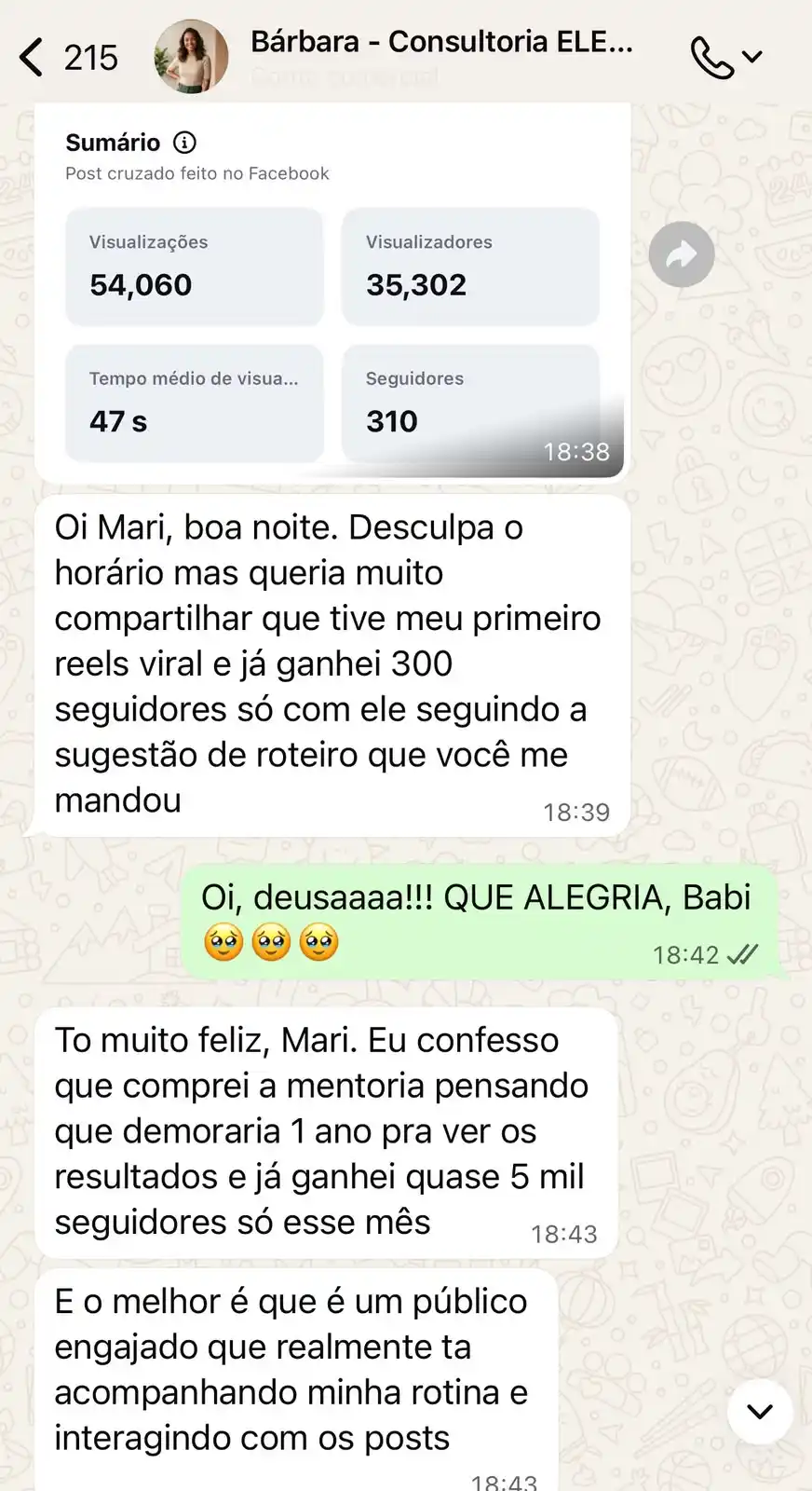 Depoimento de cliente da consultoria ELEVA